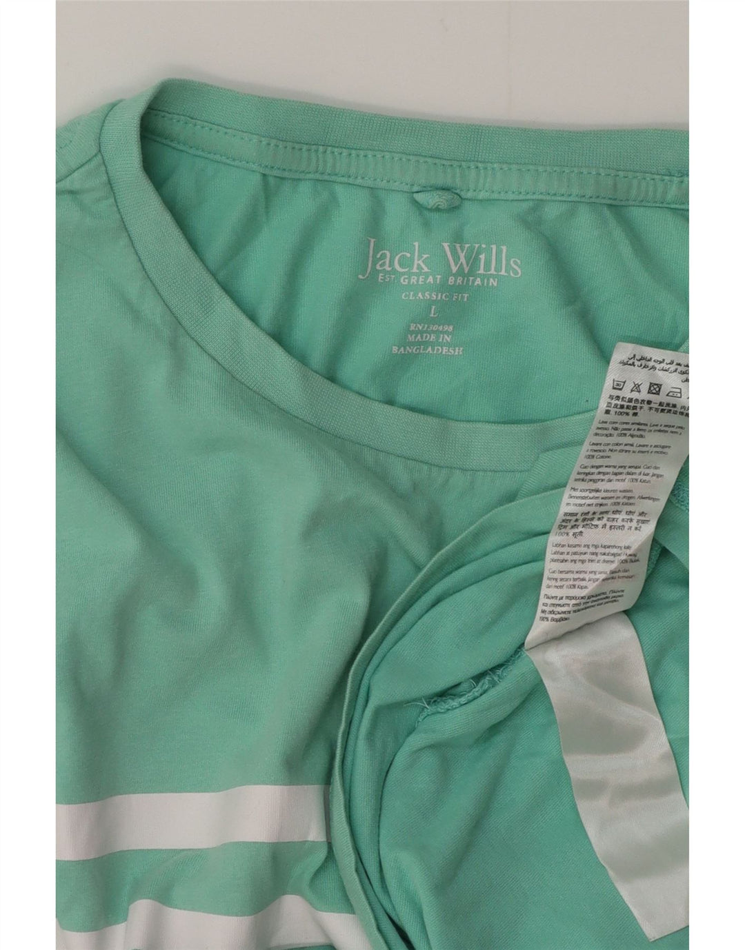 JACK WILLS Mens Classic Fit Graphic T-Shirt Top Large Green Cotton