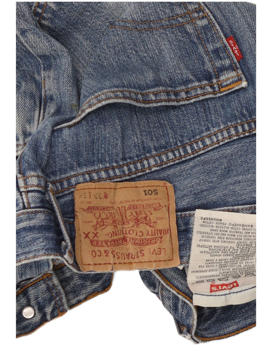 Levi's Mens 501 Straight Jeans W33 L29 Blue Cotton