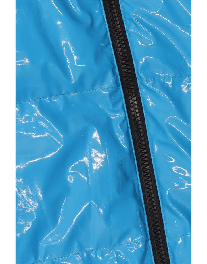 Juicy Couture Womens Oversized Padded Coat UK 14 Medium Blue Polyurethane