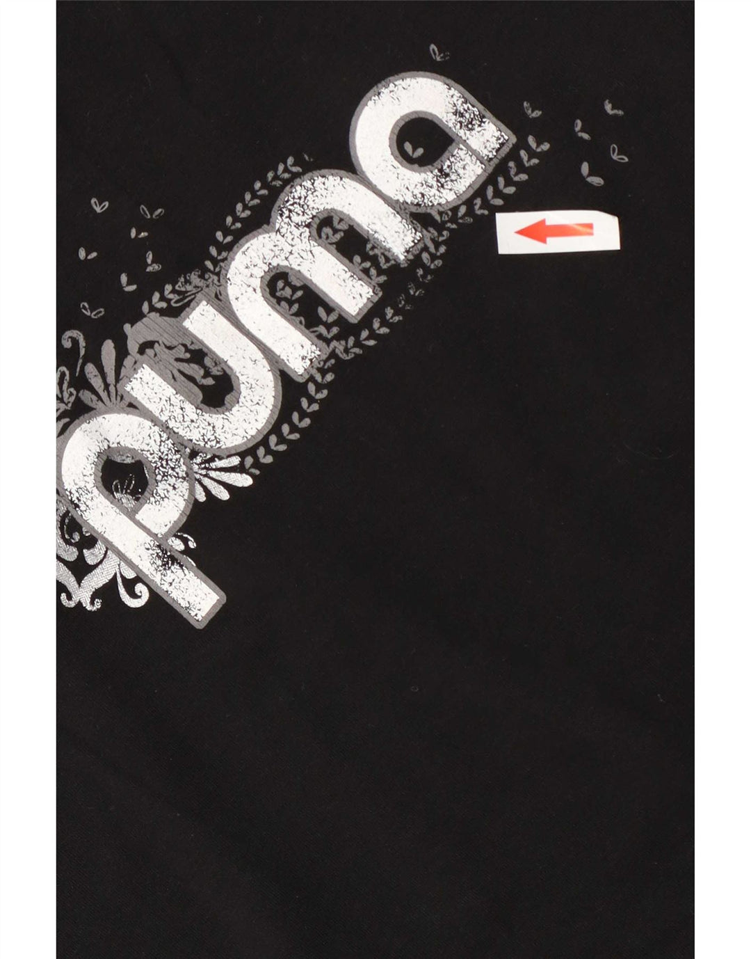 Puma Womens Regular Graphic T-Shirt Top UK 12 Medium Black Cotton