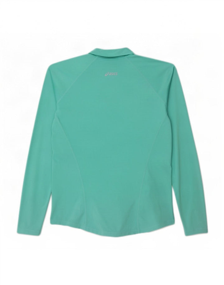 Asics Womens Long Sleeve Pullover Tracksuit Top UK 16 Large Turquoise
