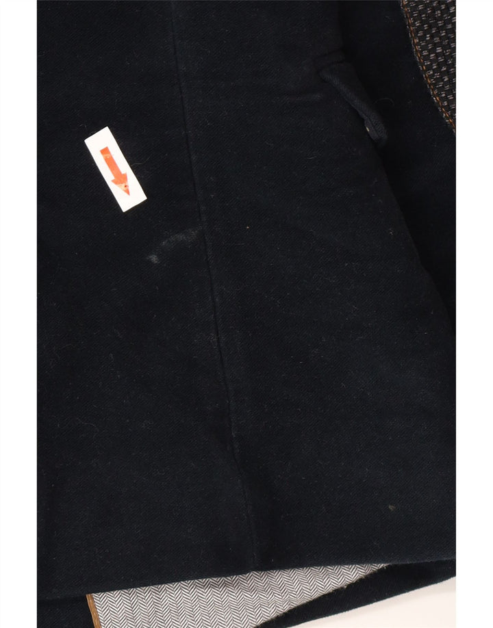 Zara Womens 1 Button Blazer Jacket UK 12 Medium Navy Blue Acetate