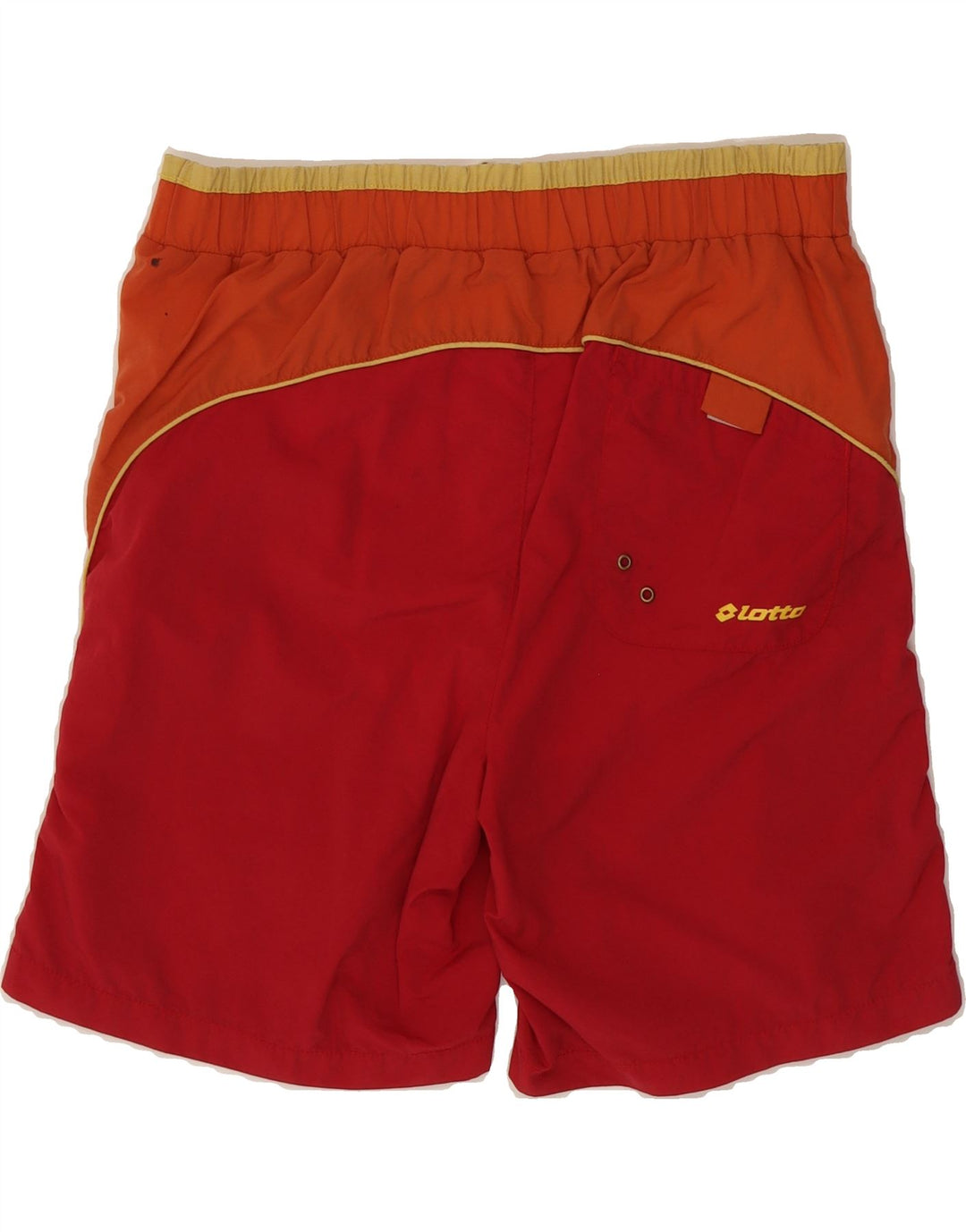 LOTTO Mens Graphic Swimming Shorts Large Red Colourblock Vintage Lotto and Second-Hand Lotto from Messina Hembry 