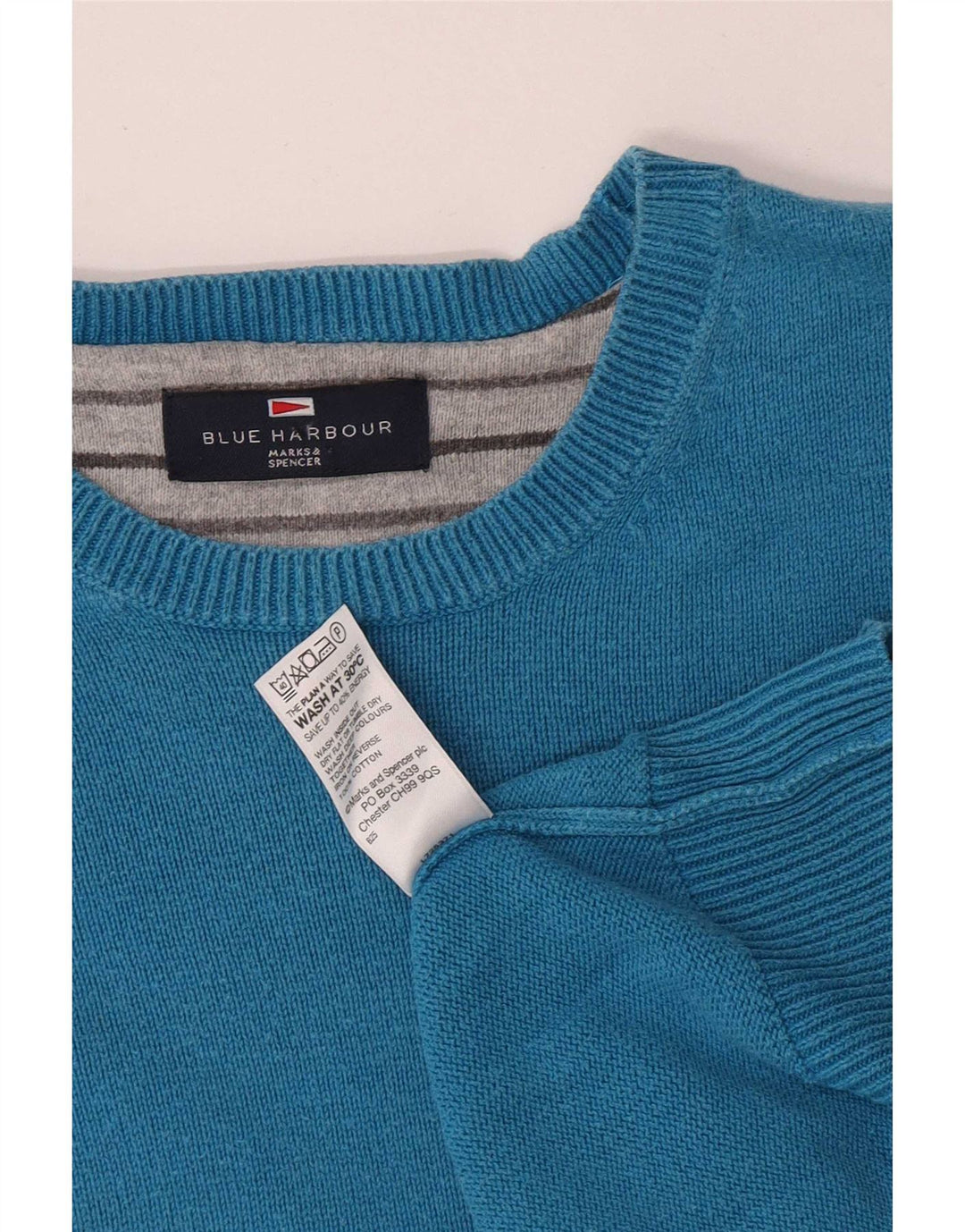 Marks & Spencer Mens Blue Harbour Crew Neck Jumper Sweater XL Cotton