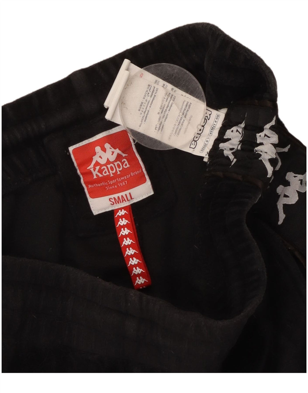 Kappa Womens Graphic Tracksuit Trousers UK 10 Small  Black Cotton