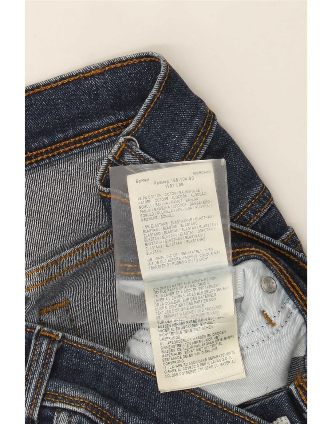 Wrangler Mens Texas Straight Jeans W36 L34 Navy Blue Cotton