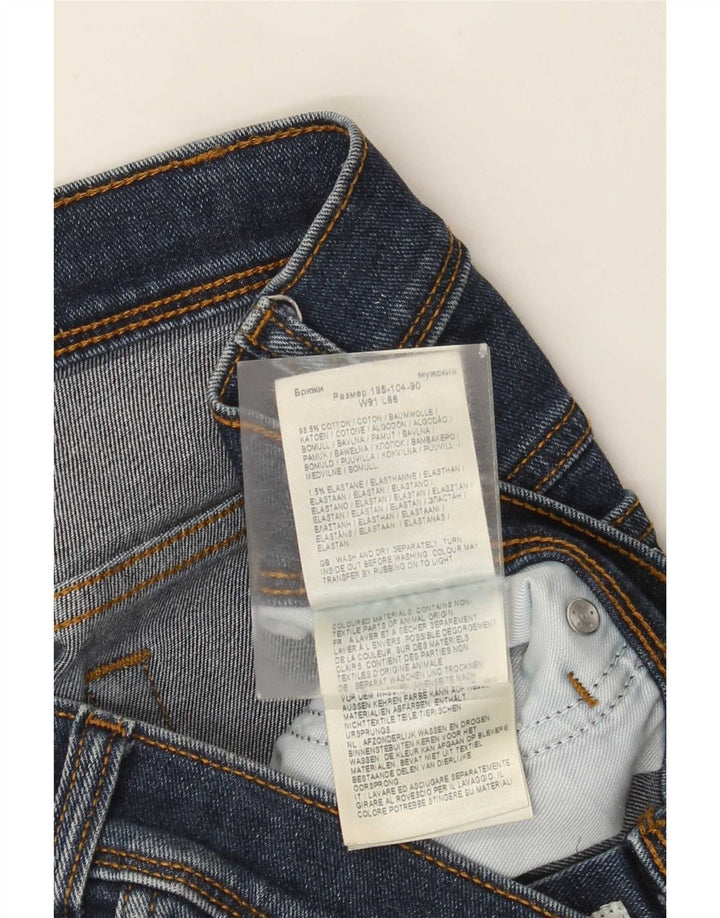 Wrangler Mens Texas Straight Jeans W36 L34 Navy Blue Cotton