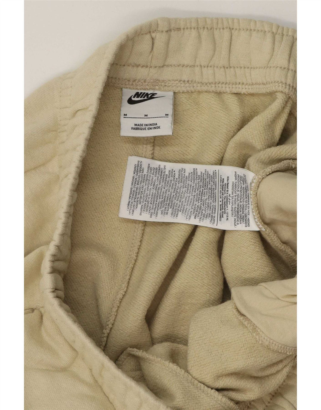 Nike Womens Tracksuit Trousers Joggers UK 12 Medium Beige Cotton