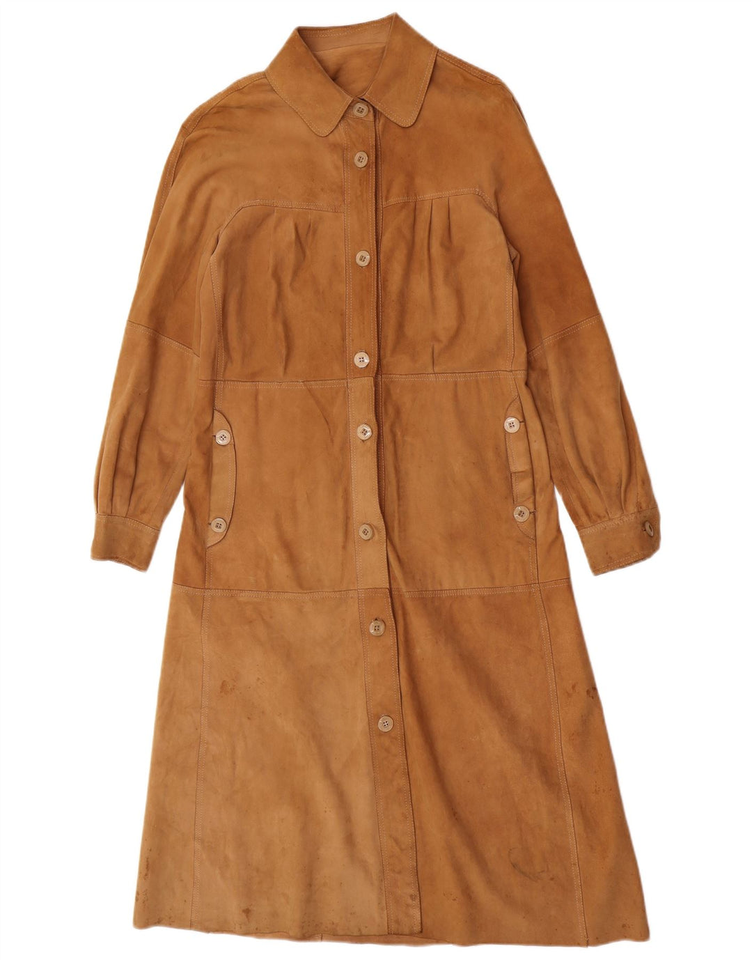 Carnaby Street Womens Suede Overcoat UK 10 Small Beige