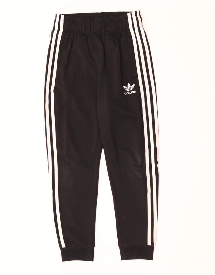 Adidas Boys Tracksuit Trousers Joggers 9-10 Years Black Polyester