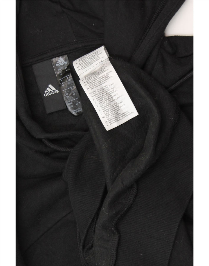 ADIDAS Womens Oversized Hoodie Jumper UK 16/18 Large Black Cotton