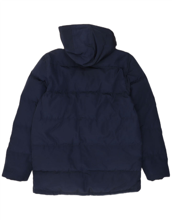 Tommy Hilfiger Mens Hooded Padded Jacket UK 44 2XL Navy Blue Polyester
