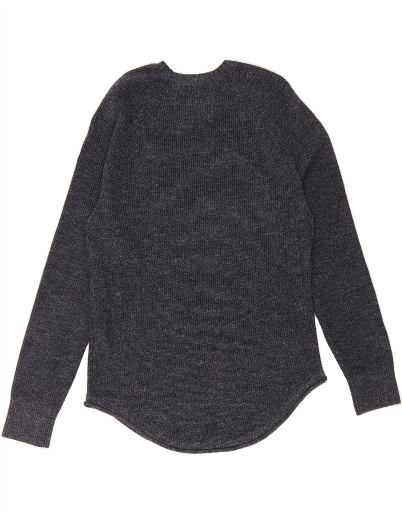 HOLLISTER Womens Crew Neck Jumper Sweater UK 14 Medium Navy Blue Cotton Vintage Hollister and Second-Hand Hollister from Messina Hembry 