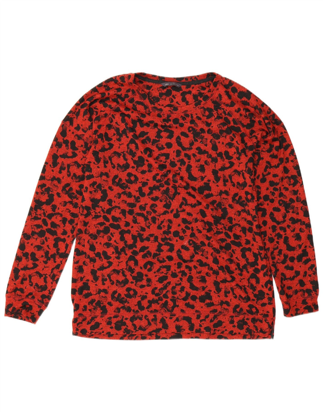 Marks & Spencer Womens Boat Neck Jumper Sweater UK 14 Large Red