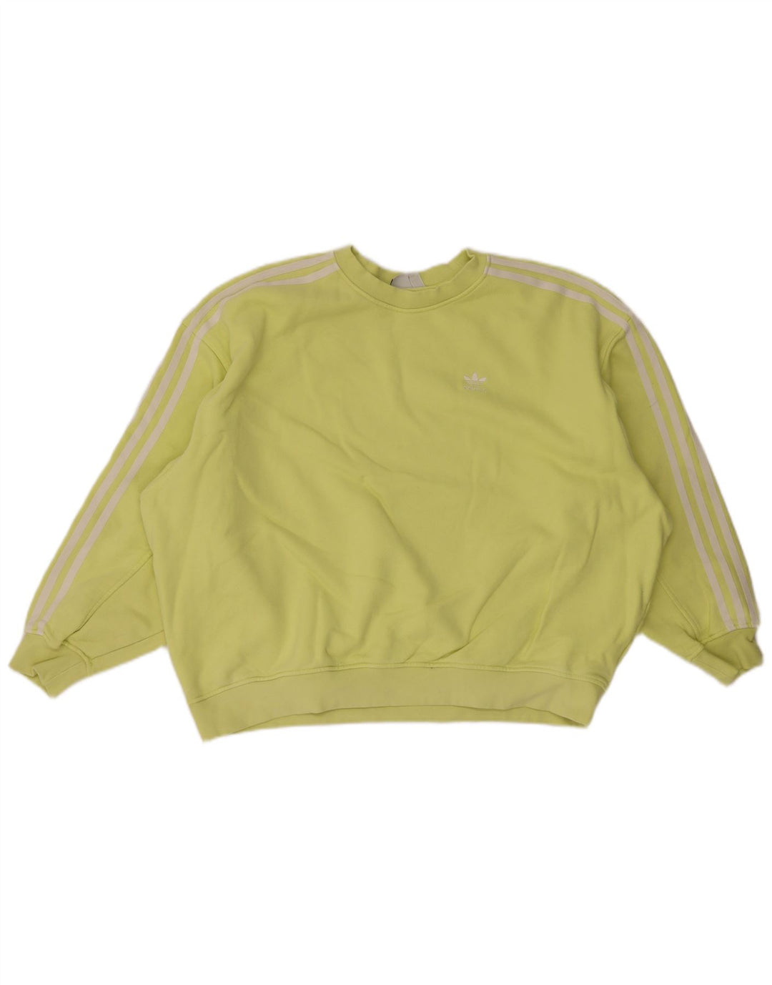Adidas Womens Oversized Sweatshirt Jumper UK 10 Small  Yellow Cotton