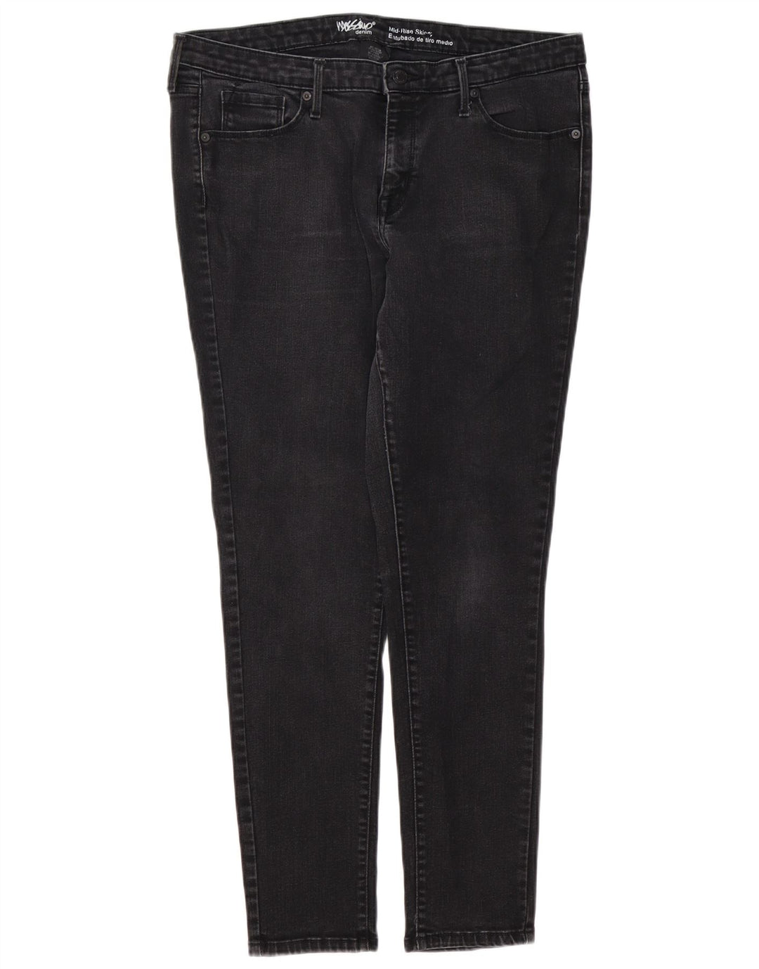 MOSSIMO Womens Power Stretch Skinny Jeans US 14 Large W32 L29 Black