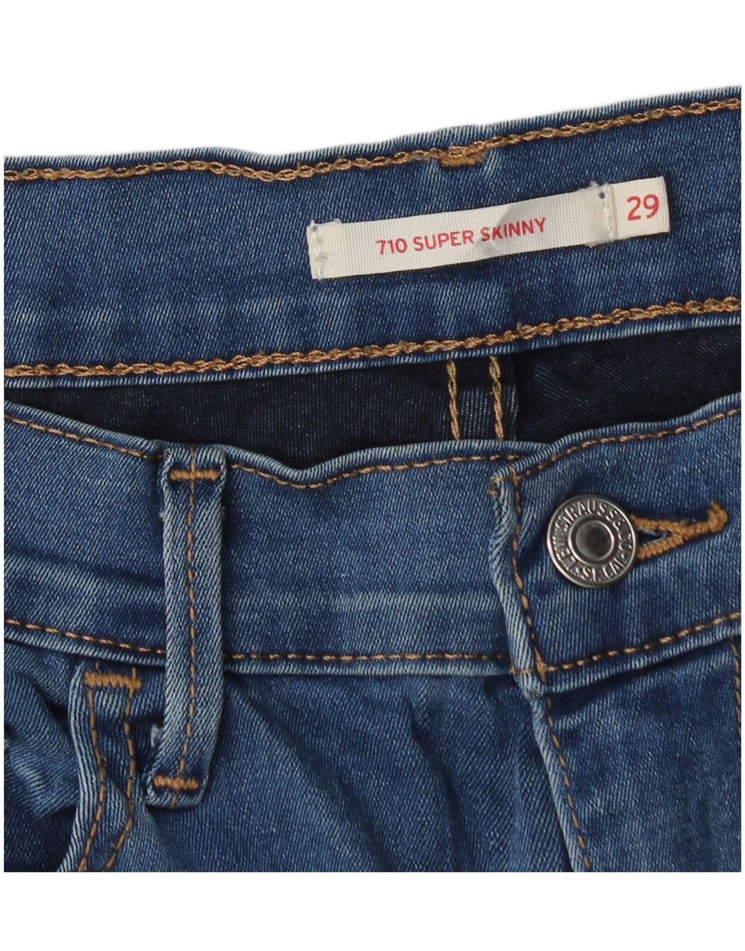 Levi's Womens 710 Super Skinny Jeans W29 L29 Blue Cotton