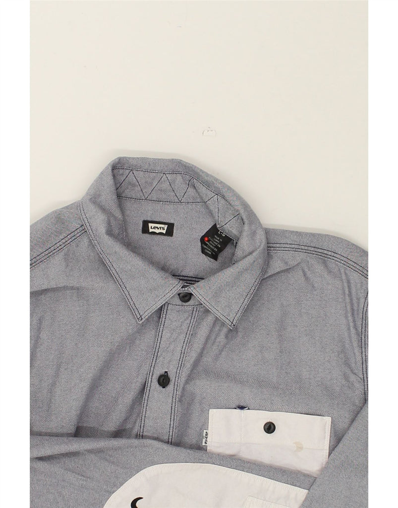 LEVI'S Mens Shirt Large Grey Cotton | Vintage Levi's | Thrift | Second-Hand Levi's | Used Clothing | Messina Hembry 