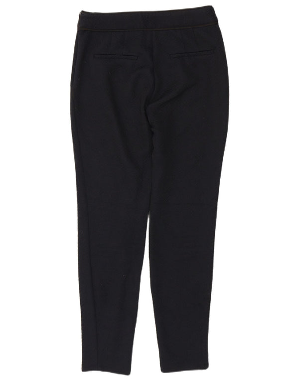 Zara Womens Slim Chino Trousers Medium W28 L28 Navy Blue Geometric