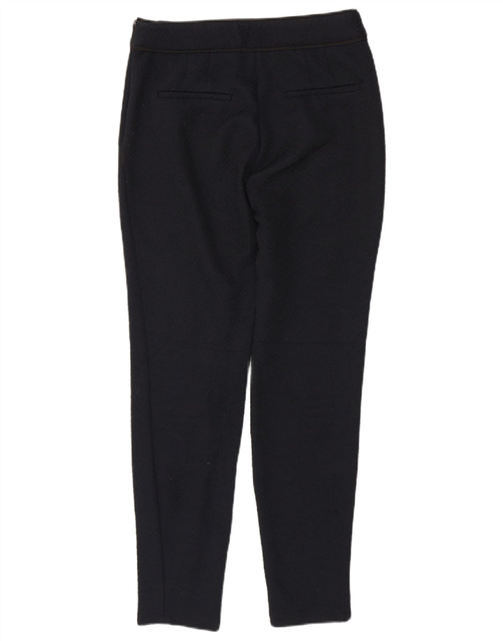 Zara Womens Slim Chino Trousers Medium W28 L28 Navy Blue Geometric