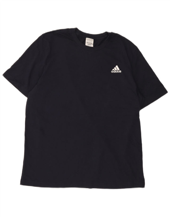 Adidas Mens T-Shirt Top Large Navy Blue Cotton
