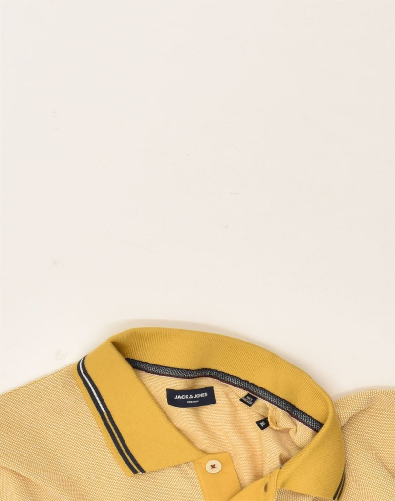 JACK & JONES Mens Slim Polo Shirt XL Yellow Cotton | Vintage Jack & Jones | Thrift | Second-Hand Jack & Jones | Used Clothing | Messina Hembry 