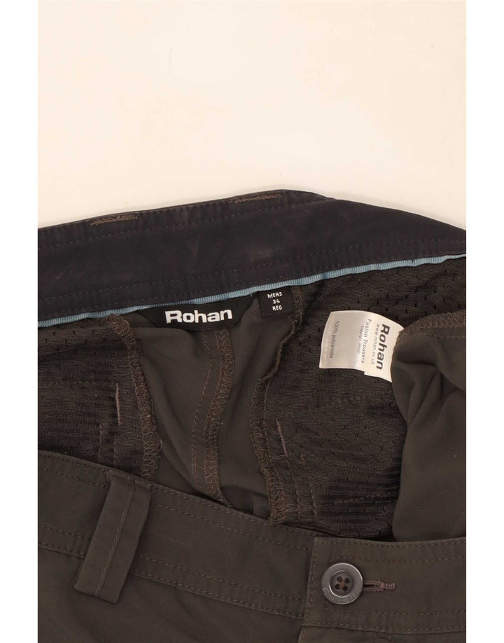 Rohan Mens Straight Chino Trousers W34 L29 Khaki Polyester