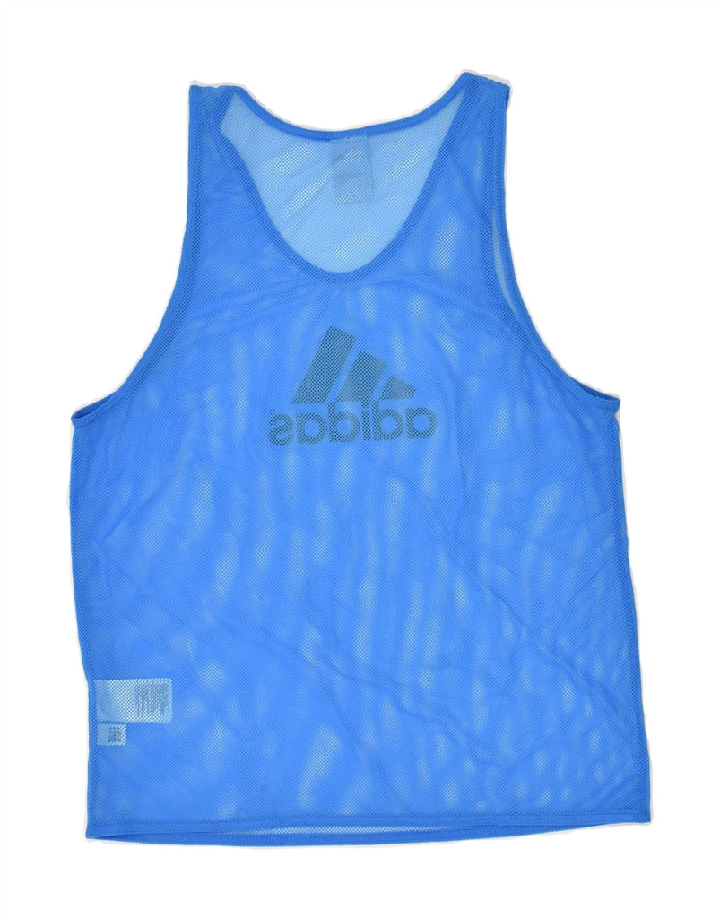 ADIDAS Womens Graphic Vest Top UK 10 Small Blue Polyester | Vintage Adidas | Thrift | Second-Hand Adidas | Used Clothing | Messina Hembry 