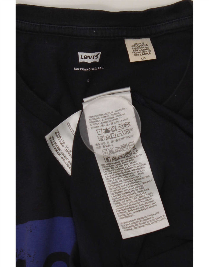 Levi's Mens Graphic T-Shirt Top Large Navy Blue Cotton
