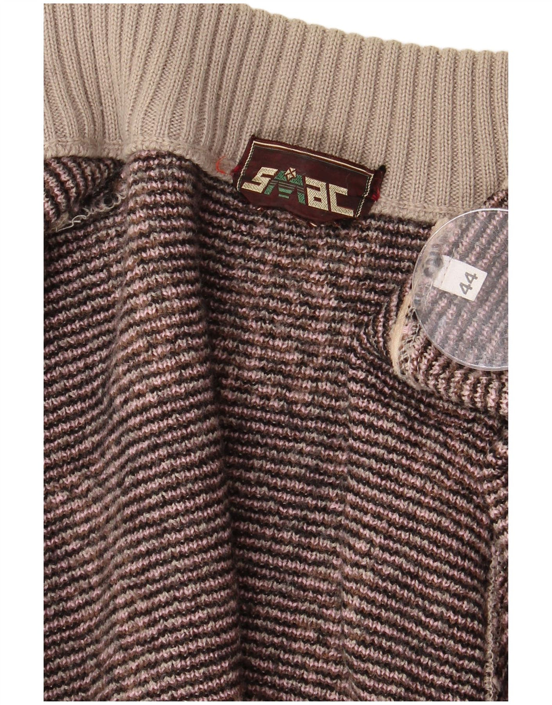 VINTAGE Womens Longline Open Cardigan Sweater IT 44 Medium Brown Geometric