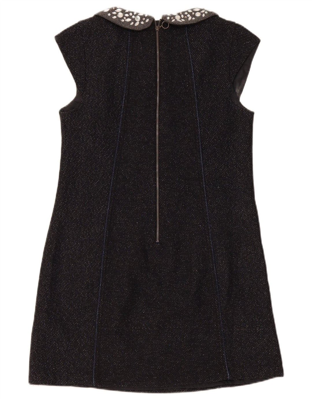 Superdry Womens Shift Dress UK 12 Medium Navy Blue Flecked Wool