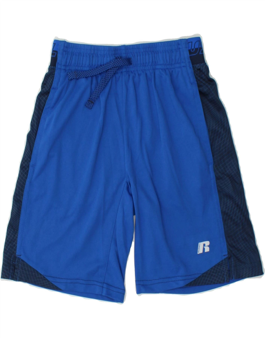 RUSSELL ATHLETIC Boys Dri-Power Sport Shorts 7-8 Years Medium Blue Vintage Russell Athletic and Second-Hand Russell Athletic from Messina Hembry 