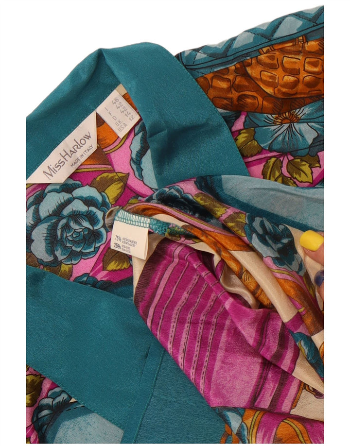 Vintage Womens Abstract Pattern Shirt Blouse UK 14 Large Multicoloured