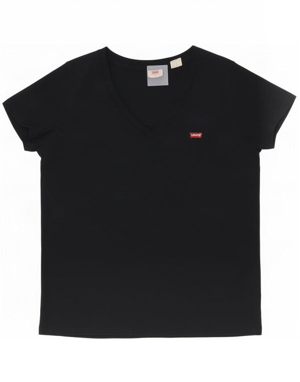 Levi's Womens T-Shirt Top UK 14 Medium Black Cotton
