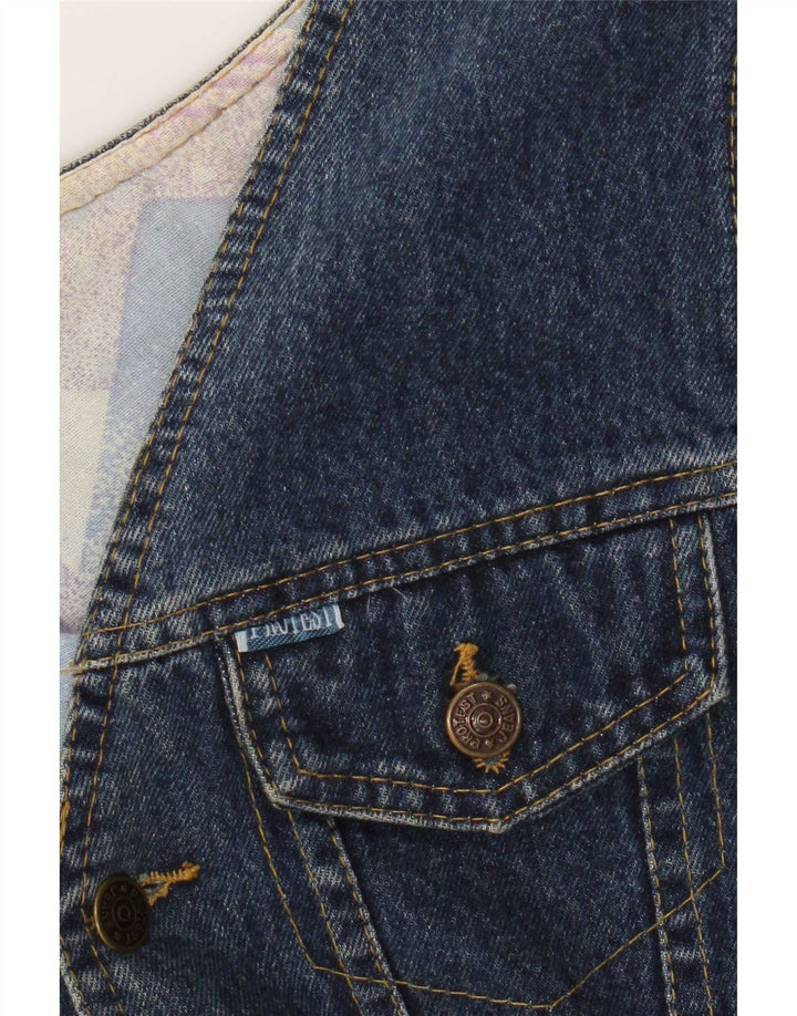 Protest Womens Denim Waistcoat UK 12 Medium Blue