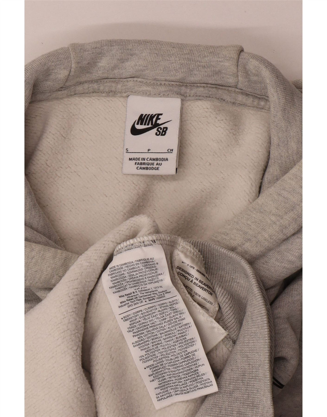 Nike Mens Graphic Hoodie Jumper Small Grey Cotton