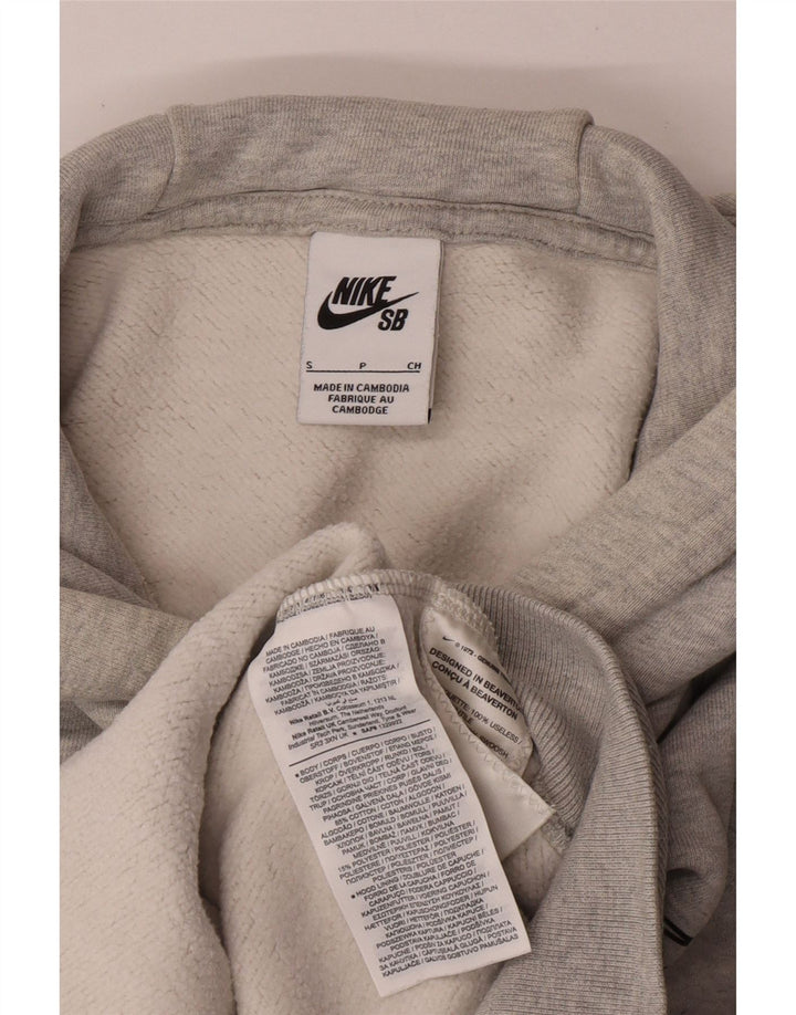 Nike Mens Graphic Hoodie Jumper Small Grey Cotton