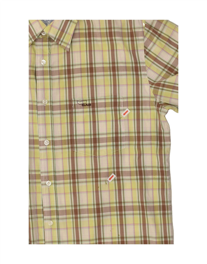 GAS Mens Shirt XL Yellow Check Cotton | Vintage Gas | Thrift | Second-Hand Gas | Used Clothing | Messina Hembry 