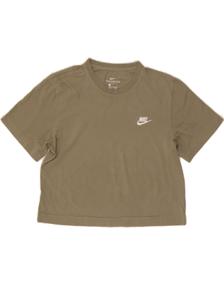 NIKE Womens Crop T-Shirt Top UK 10 Small Grey Vintage Nike and Second-Hand Nike from Messina Hembry 