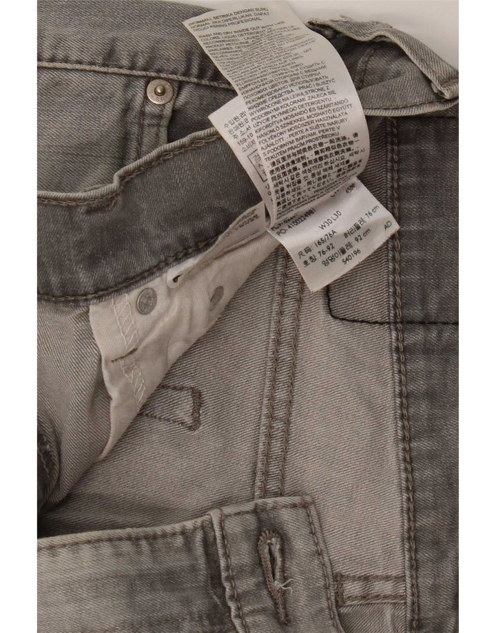 Levi's Mens Slim Jeans W30 L30 Grey Cotton