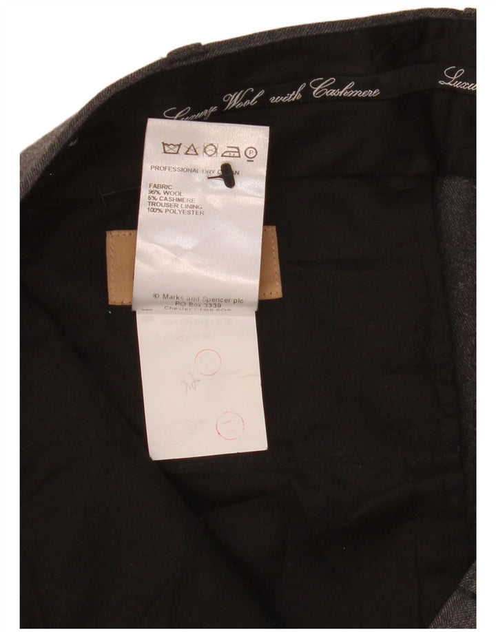MARKS & SPENCER Mens Straight Suit Trousers W36 L29 Grey Wool
