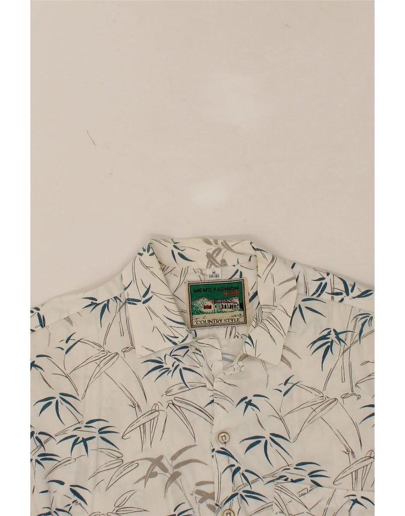 MEN'S FASHION CLUB Mens Abstract Pattern Shirt Size 39/40 Medium Off White Vintage Men's Fashion Club and Second-Hand Men's Fashion Club from Messina Hembry 
