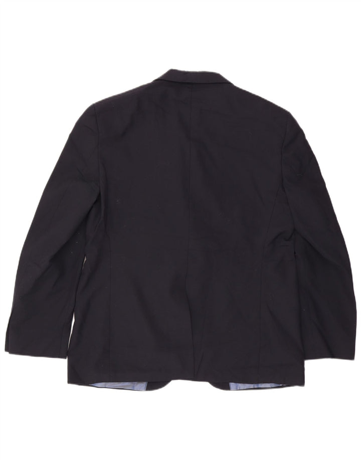 Marks & Spencer Mens 2 Button Blazer Jacket UK 42 Large Navy Blue Wool