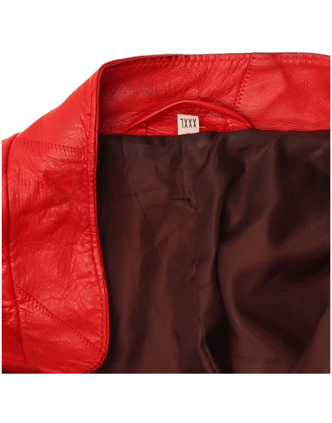 Vintage Womens Leather Jacket UK 22 3XL Red Leather