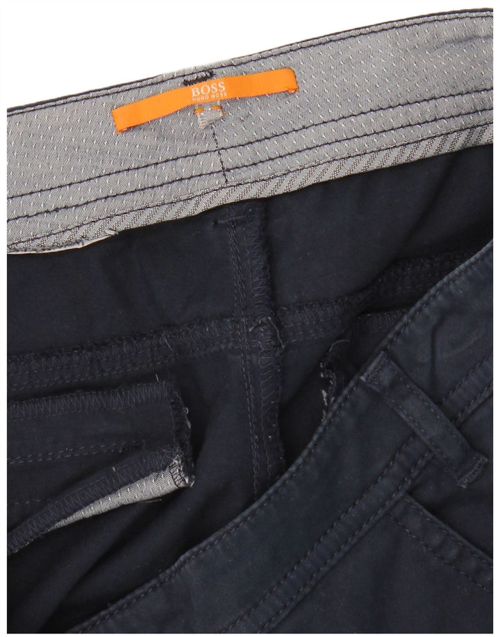 HUGO BOSS Womens Slim Chino Trousers W32 L28 Navy Blue