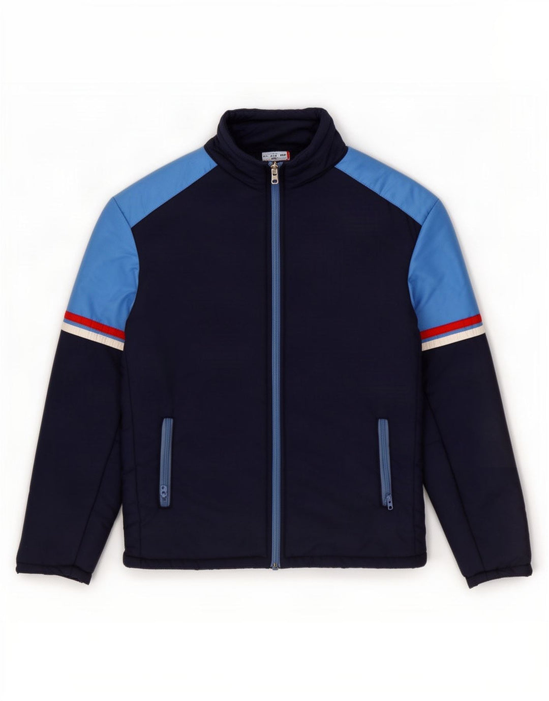 MARILENA Mens Padded Jacket UK 38 Medium Navy Blue Colourblock Polyamide