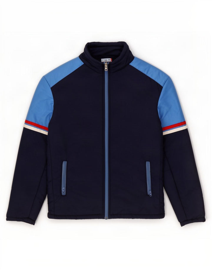 MARILENA Mens Padded Jacket UK 38 Medium Navy Blue Colourblock Polyamide