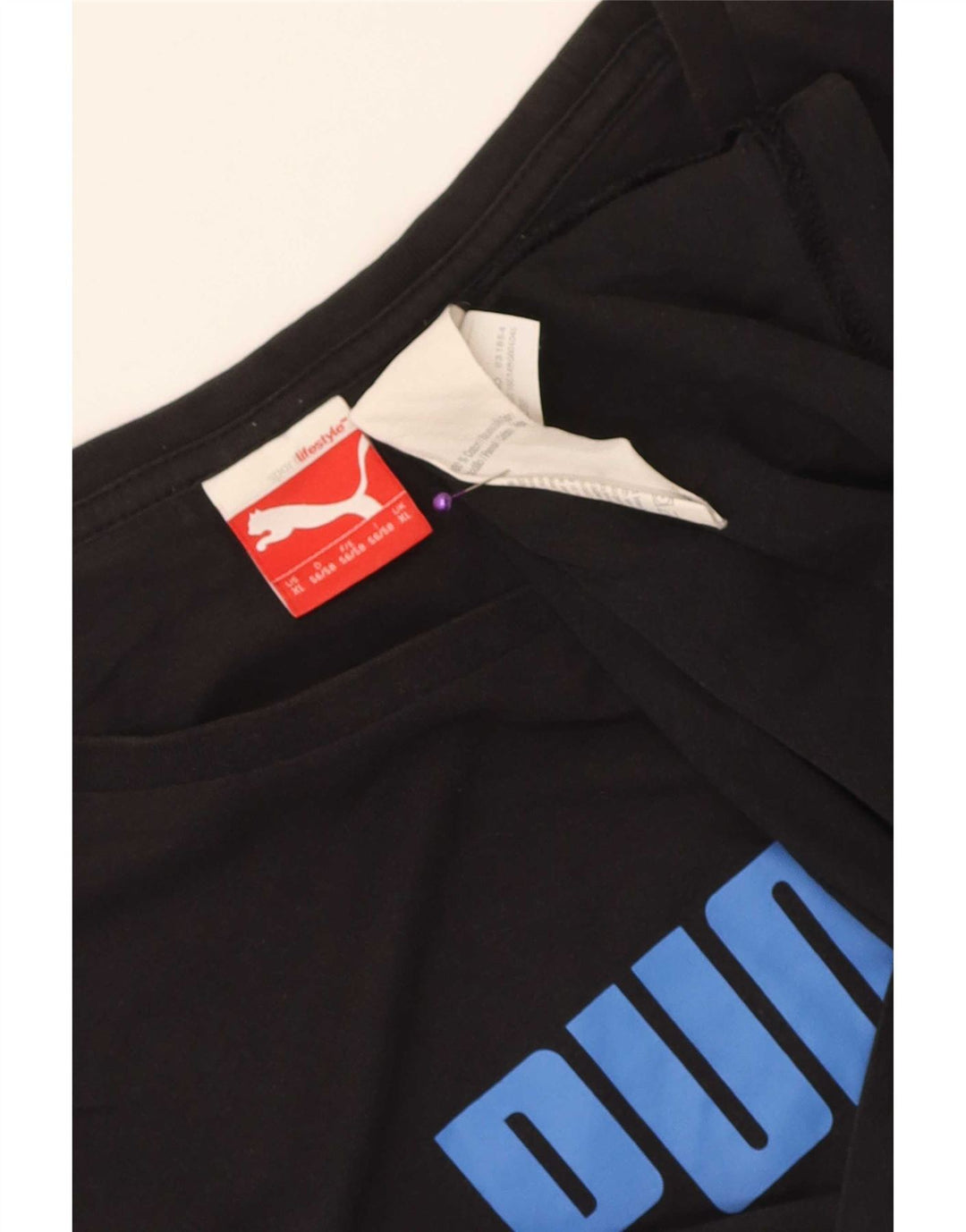 Puma Mens Graphic T-Shirt Top XL Black Cotton