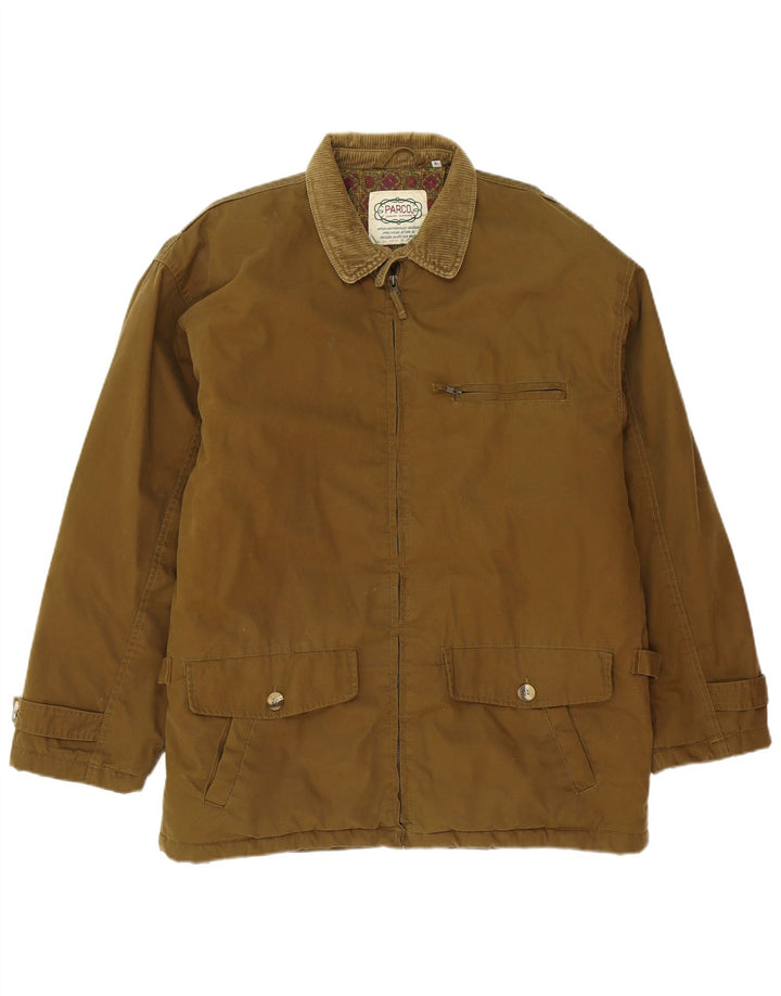 Vintage Mens Utility Jacket UK 40 Large Brown Cotton