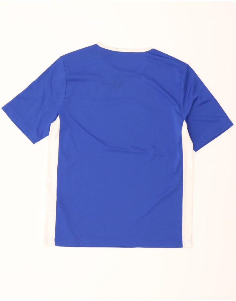 ADIDAS Boys Climalite T-Shirt Top 13-14 Years Large  Blue Colourblock Vintage Adidas and Second-Hand Adidas from Messina Hembry 
